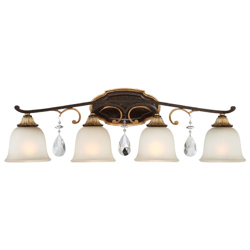 Chateau Nobles Raven Bronze with Sunburst Gold Bathroom Light by Metropolitan Lighting