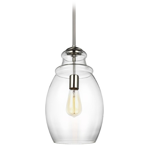 Generation Lighting Marino Satin Nickel Mini Pendant by Generation Lighting P1484SN