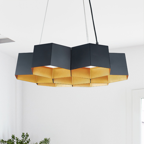 Maxim Lighting Maxim Lighting Honeycomb Black / Gold LED Chandelier 30337BKGLD