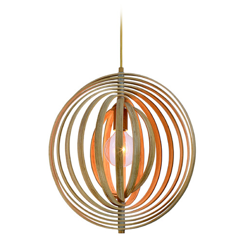 Abruzzo 17.25-Inch Pendant in Natural Wood by Eurofase Lighting