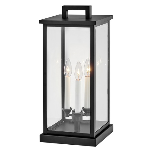 Weymouth Large 12V Pier Mount Lantern in Black by Hinkley Lighting