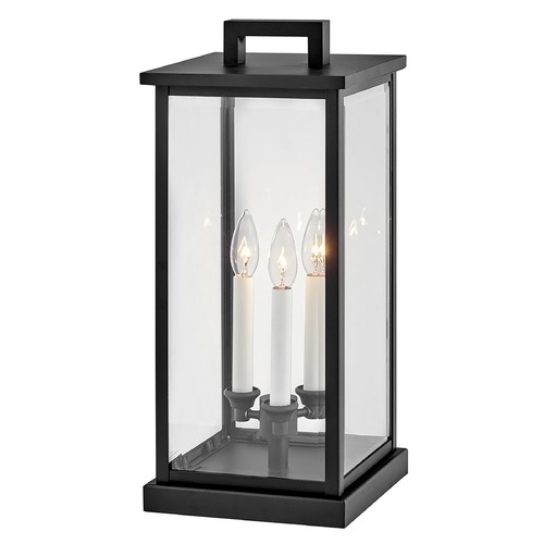 Hinkley Weymouth Large 12V Pier Mount Lantern in Black by Hinkley Lighting 20017BK-LV