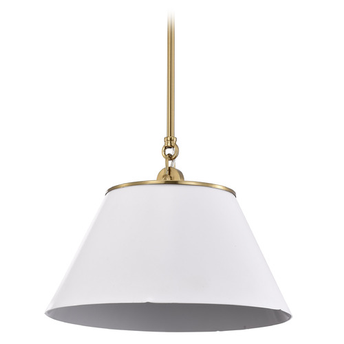 Dover Medium Pendant in White & Vintage Brass by Nuvo Lighting