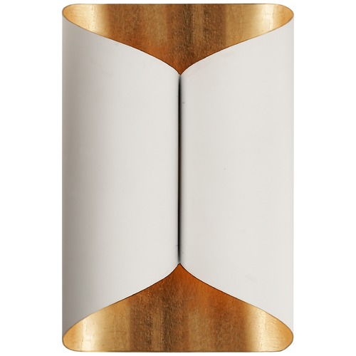 Visual Comfort Signature Collection Aerin Selfoss Sconce in Plaster White & Gild by Visual Comfort Signature ARN2036PW