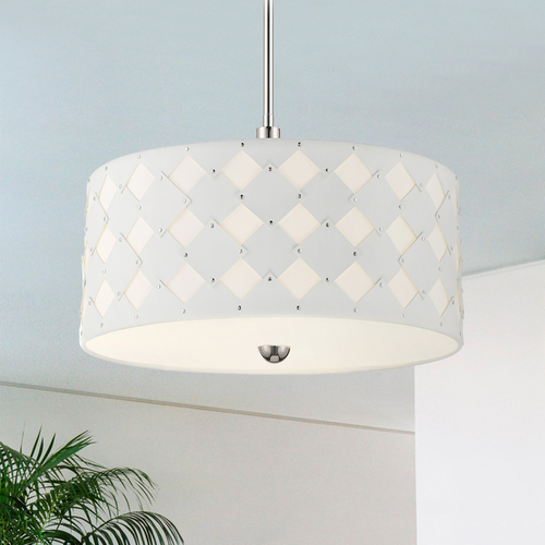 Patchwork 22-Inch Pendant in Polished Nickel by George Kovacs