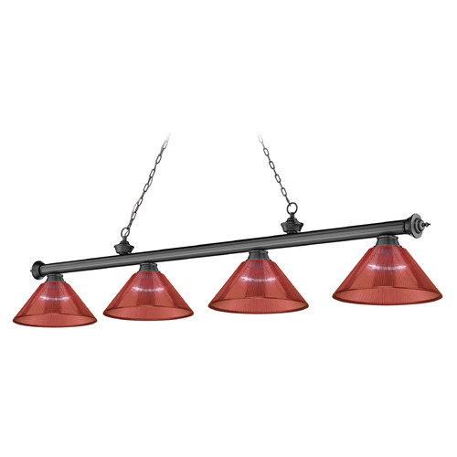 Z-Lite Cordon Bronze Plate Billiard Light by Z-Lite 2306-4BP-ARBG