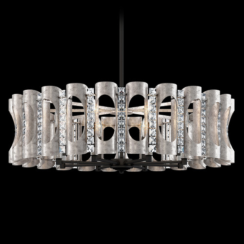 Schonbek Worldwide Lighting Twilight Antique Silver Pendant Light with Drum Shade