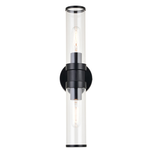 Vaxcel Lighting Levitt Black Vertical Bathroom Light