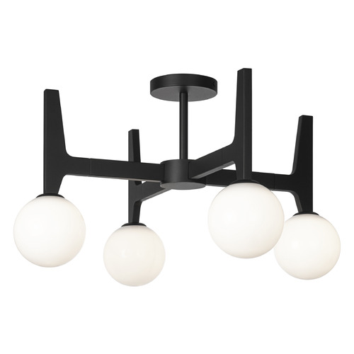 Scriben Matte Black LED Semi-Flush Mount by Matteo Lighting