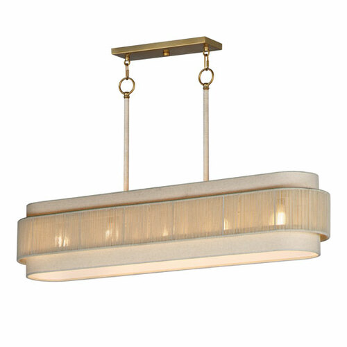 Seacliff Linear Chandelier in Natural Aged Brass by Maxim Lighting