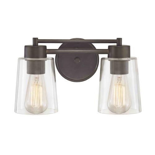 Design Classics Lighting Bronze Bathroom Light 702-220 GL1027-CLR