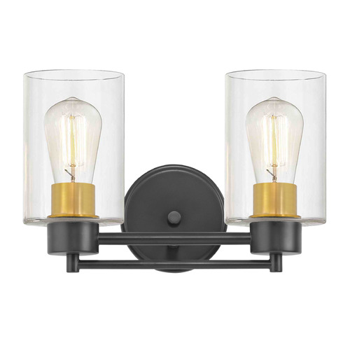 Salida 2-Light Bath Light in Matte Black & Brass by Design Classics