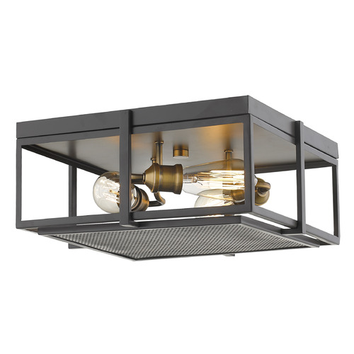 Z-Lite Halcyon Bronze & Heritage Brass Flush Mount by Z-Lite 724F15-BRZ+HBR