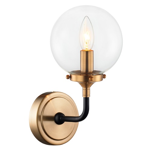 Matteo Lighting Particles Aged Gold & Black Sconce by Matteo Lighting W58201AGCL