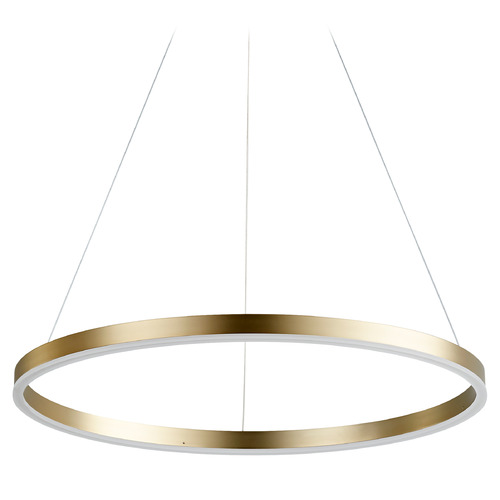 Circulo 24-Inch LED Ring Pendant in Aged Brass by Oxygen Lighting