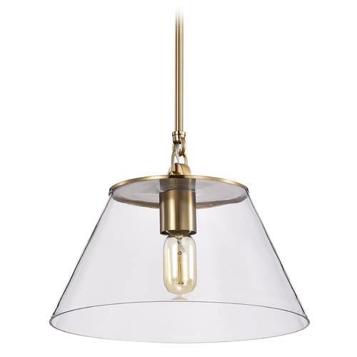 Dover Medium Pendant in Clear & Vintage Brass by Nuvo Lighting