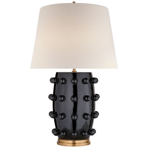 Visual Comfort Signature Collection Kelly Wearstler Linden Table Lamp in Black Porcelain by Visual Comfort Signature KW3031BLKL
