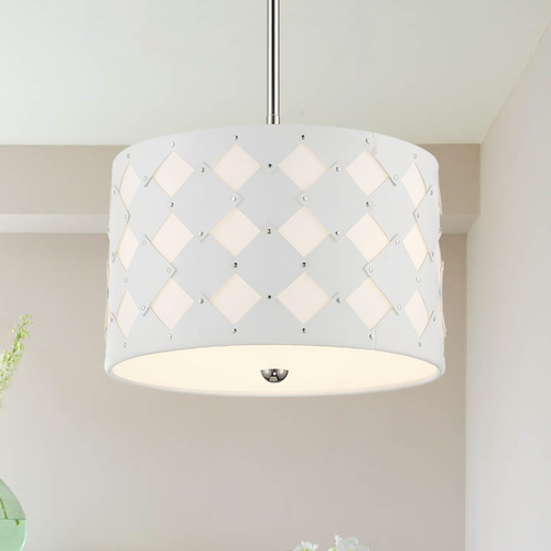 Patchwork 16-Inch Pendant in Polished Nickel by George Kovacs