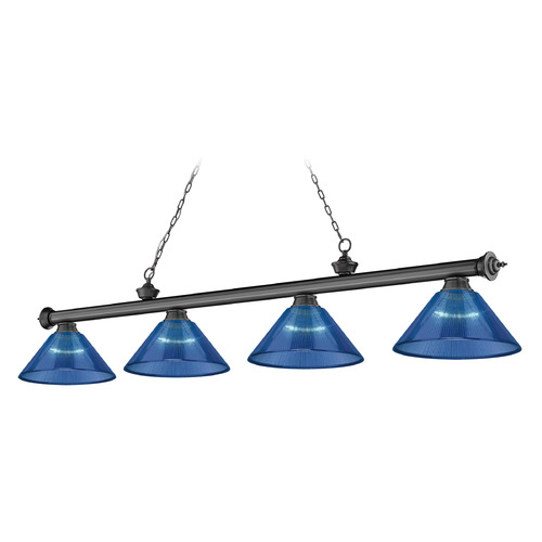 Z-Lite Cordon Bronze Plate Billiard Light by Z-Lite 2306-4BP-ARDB