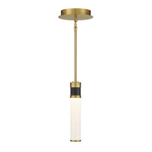 Abel LED Mini Pendant in Matte Black & Warm Brass by Savoy House