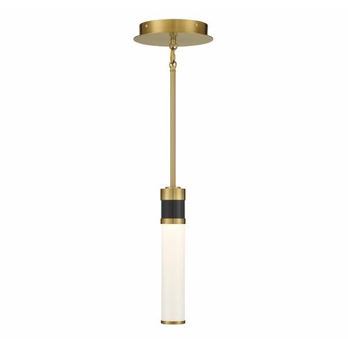 Savoy House Abel LED Mini Pendant in Matte Black & Warm Brass by Savoy House 7-1643-1-143