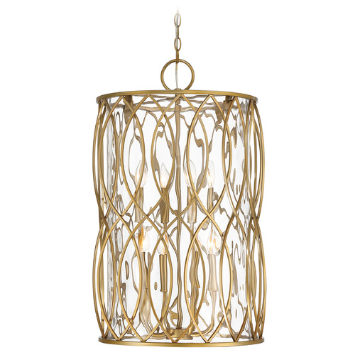 Savoy House Lighting Snowden Burnished Brass Pendant Light with Cylindrical Shade