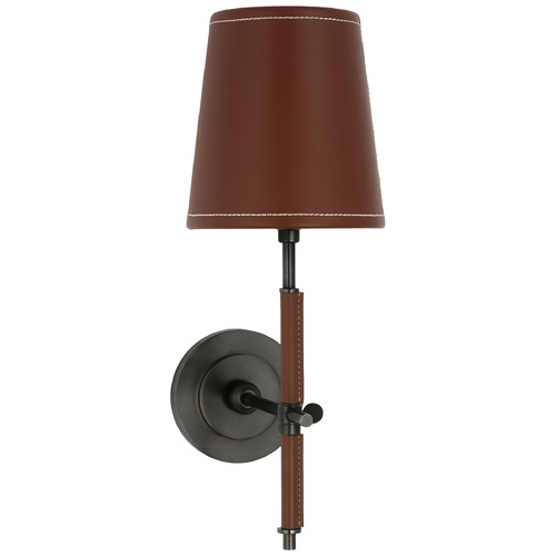 Bryant Bronze Saddle Leather Sconce Light