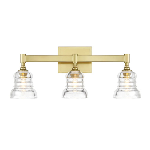 Gregory 3-Light Bath Light in Aged Brass by Crystorama Lighting