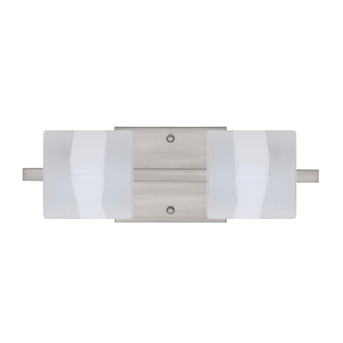 Modern Bathroom Light Frosted Glass Satin Nickel by Besa Lighting