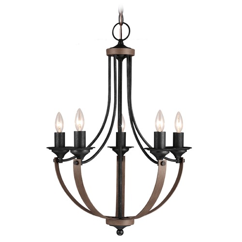 Generation Lighting Corbeille 21.50-Inch Chandelier in Stardust & Cerused Oak by Generation Lighting 3280405-846