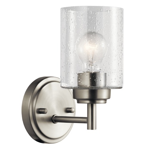 Seeded Glass Sconce Brushed Nickel Winslow by Kichler Lighting