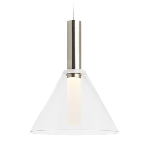 Visual Comfort Modern Collection Mezz Kable Lite LED Mini Pendant in Nickel by Visual Comfort Modern 700KLMEZCS-LED930