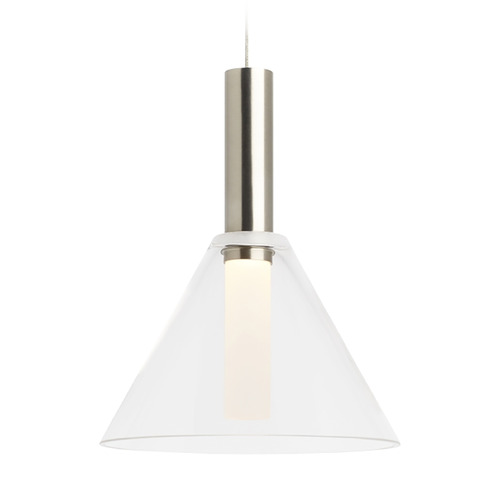 Mezz Kable Lite LED Mini Pendant in Nickel by Visual Comfort Modern