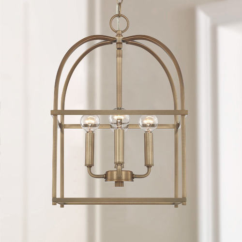 Aubrey 12.50-Inch Lantern in Aged Brass by HomePlace by Capital Lighting