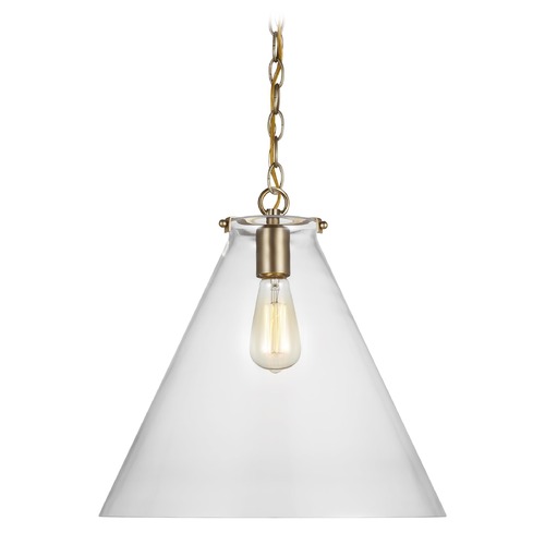 Kate Satin Brass Pendant by Visual Comfort Studio