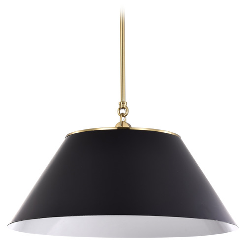 Dover Large Pendant in Black & Vintage Brass by Nuvo Lighting