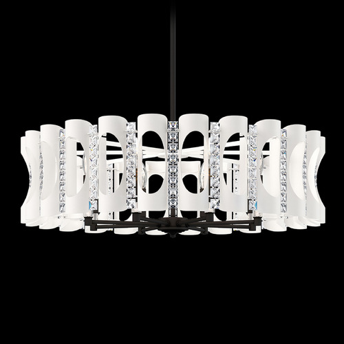 Schonbek Worldwide Lighting Twilight White Pendant Light with Drum Shade