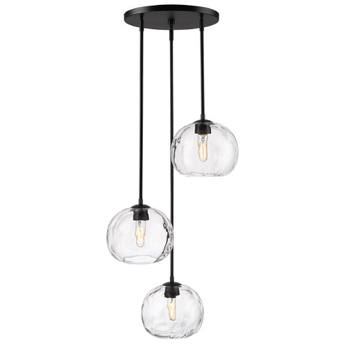 Z-Lite Z-Lite Chloe Matte Black Multi-Light Pendant with Globe Shade 490P10-3R-MB