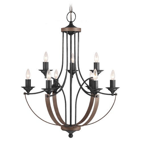 Generation Lighting Corbeille 27-Inch Chandelier in Stardust & Cerused Oak by Generation Lighting 3280409-846