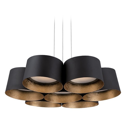 Modern Forms by WAC Lighting Marimba 17.75-Inch LED Chandelier in Gold Leaf & Dark Bronze by Modern Forms PD-52718-GL