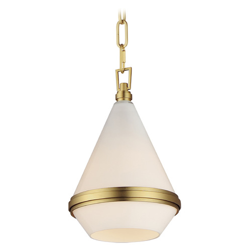 Maxim Lighting Giza Satin Brass Mini-Pendant Light with Conical Shade