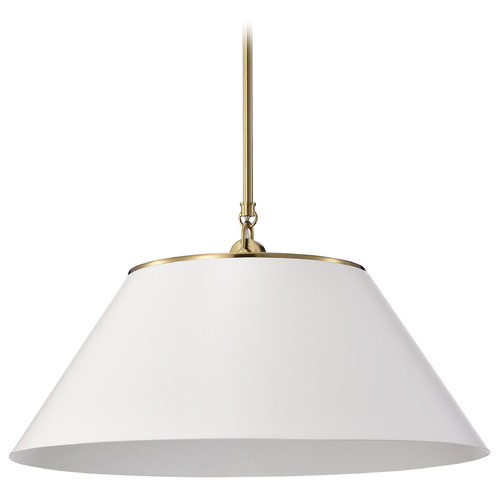 Dover Large Pendant in White & Vintage Brass by Nuvo Lighting