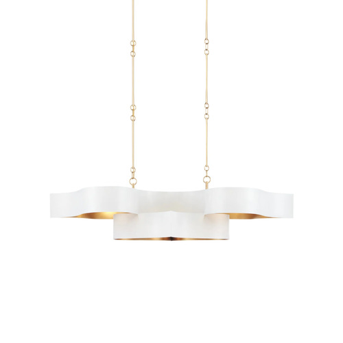 Grand Lotus 50.50-Inch Linear Chandelier in Sugar White by Currey & Co