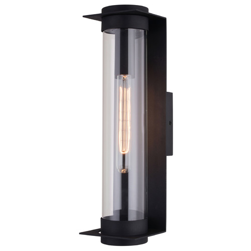 Vaxcel Lighting Brighton Park Textured Black Outdoor Wall Light