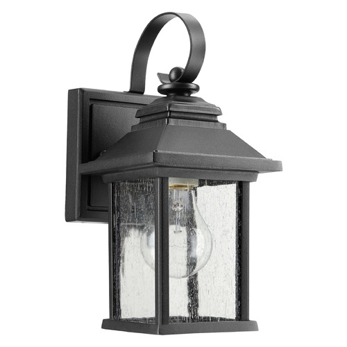 Seeded Glass Outdoor Wall Light Black by Quorum Lighting