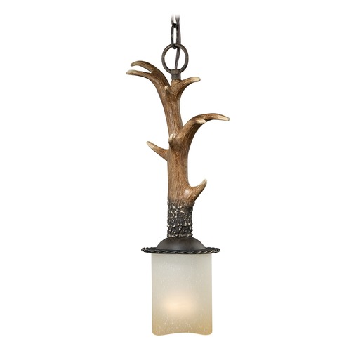 Vaxcel Lighting Yoho Faux Antler and Black Walnut Mini Pendant by Vaxcel Lighting P0135