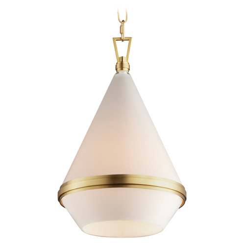 Maxim Lighting Giza Satin Brass Pendant Light with Conical Shade