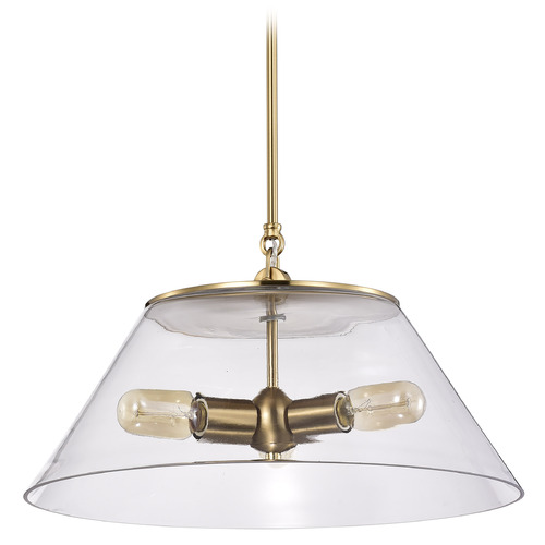 Nuvo Lighting Dover Large Pendant in Clear & Vintage Brass by Nuvo Lighting 60-7416