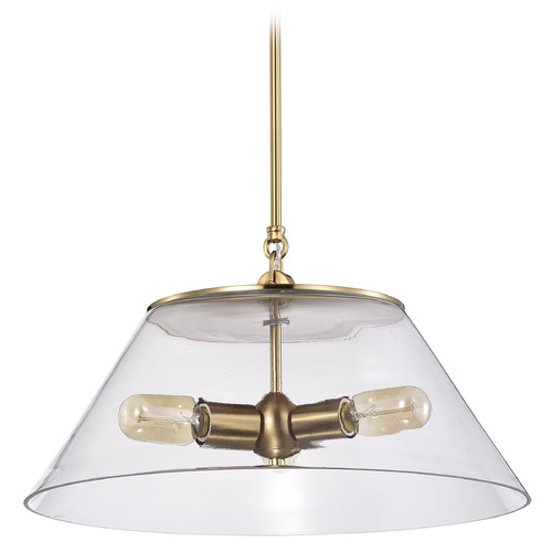 Dover Large Pendant in Clear & Vintage Brass by Nuvo Lighting
