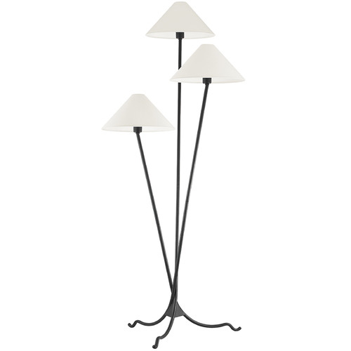 Troy Lighting Cedar Forged Iron LED Floor Lamp with Conical Shade
